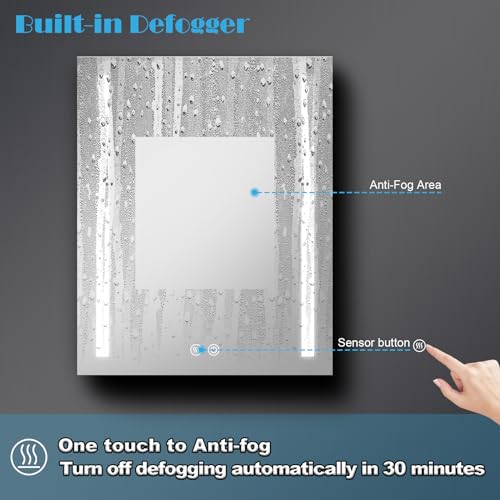 24x30 LED Mirror Medicine Cabinet with Defogger W553