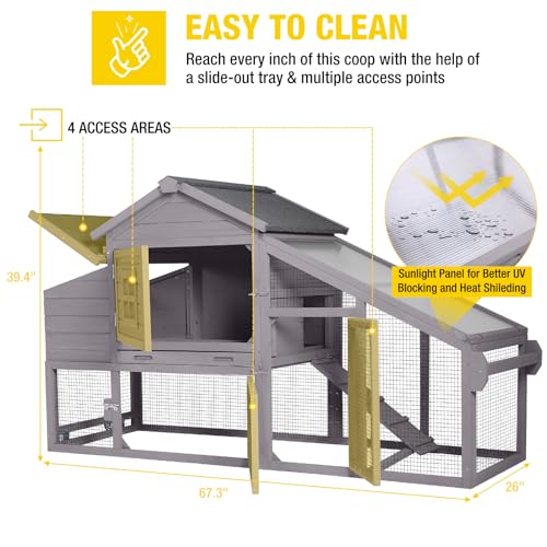 Large Mobile Chicken Coop with Wheels M50400