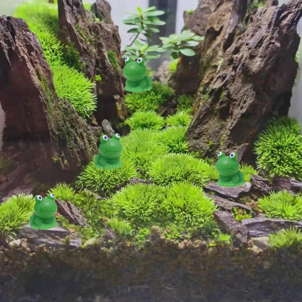 50 Pcs Green Plastic Frog Figurines Miniature Garden Decor E449250