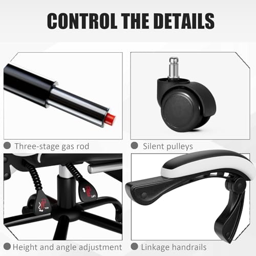 Blue PU Leather Ergonomic Gaming Chair with Footrest R2872