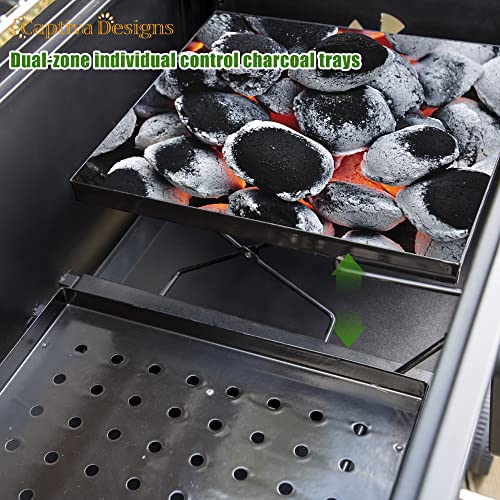 Extra Large Charcoal BBQ Grill with 2 Foldable Side Tables M877255