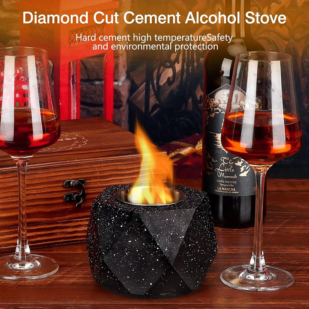 Concrete Tabletop Fire Pit Bowl Alcohol Burner G940067
