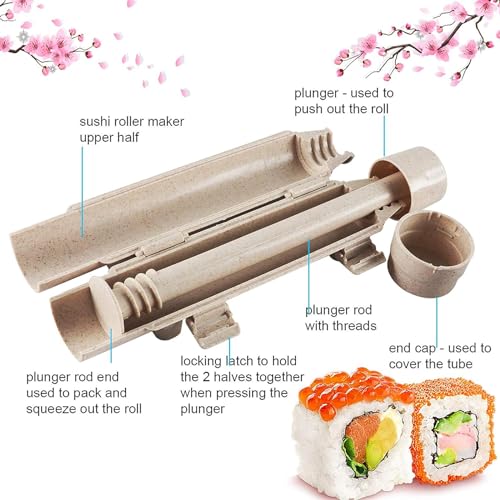 Sushi Maker with Sushi Bazooka Food Grade Plastic Sushi Roller Mold V29231