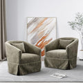 Beige Swivel Fabric Accent Chair Set of 2 E243927