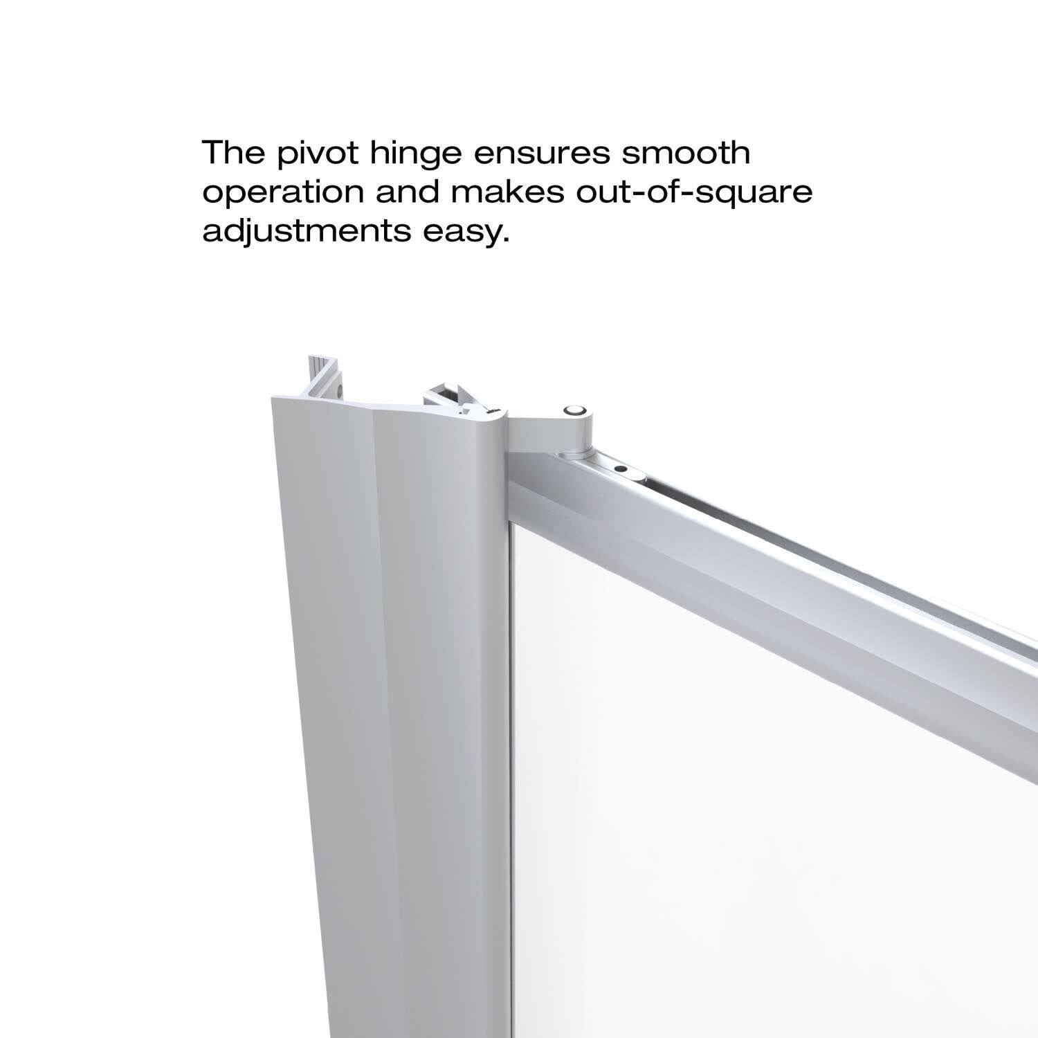 Pivot Framed Shower Door with Silver F301