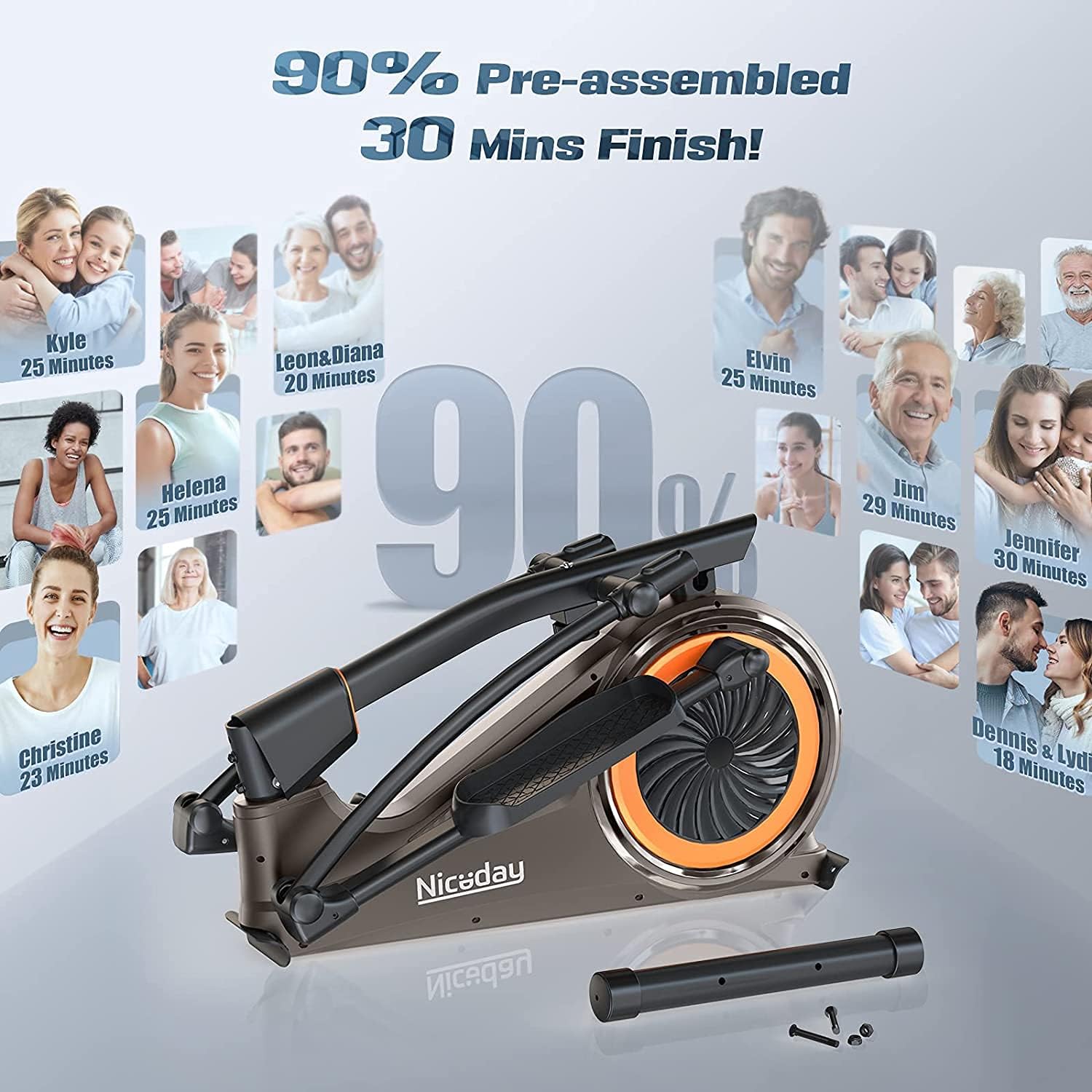 16 Resistance Levels Elliptical Machine and Recumbent Exercise Bike L306100