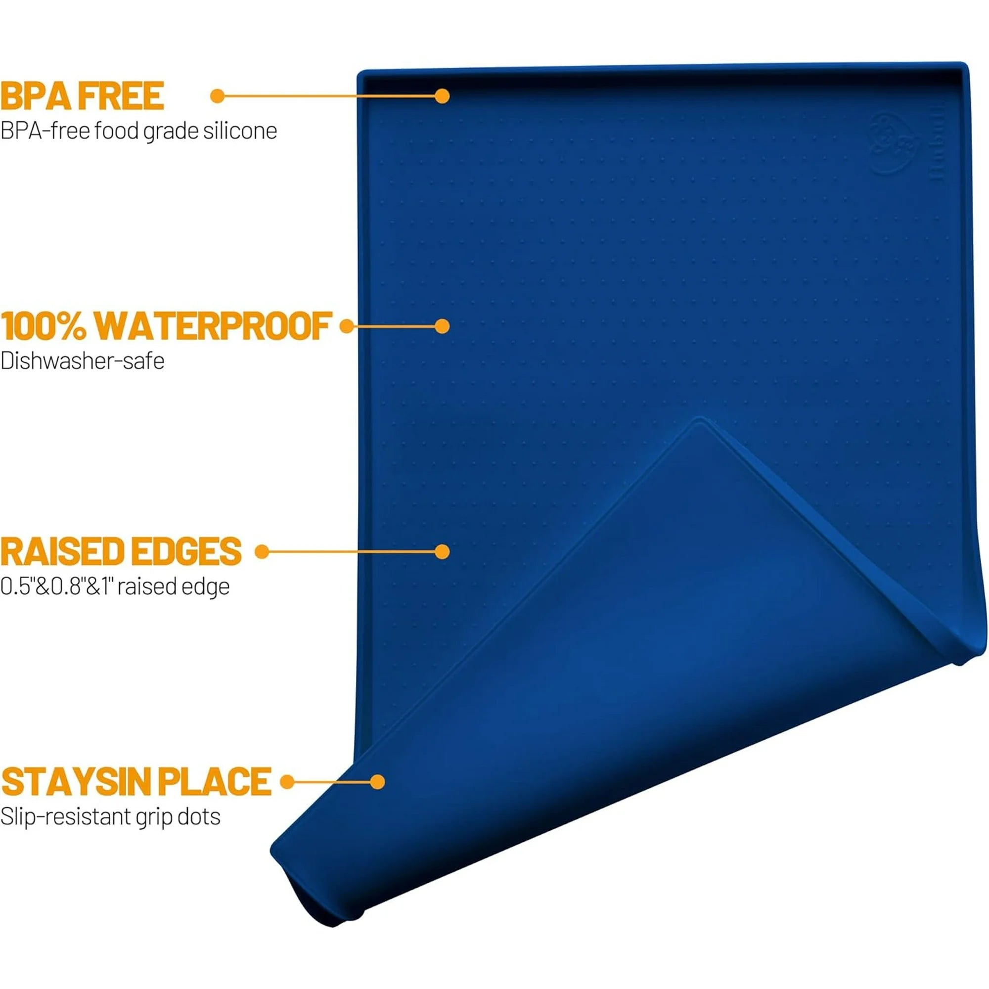100% Waterproof Silicone Pet Feeding Mat, 19" x 12" x 0.5" R504