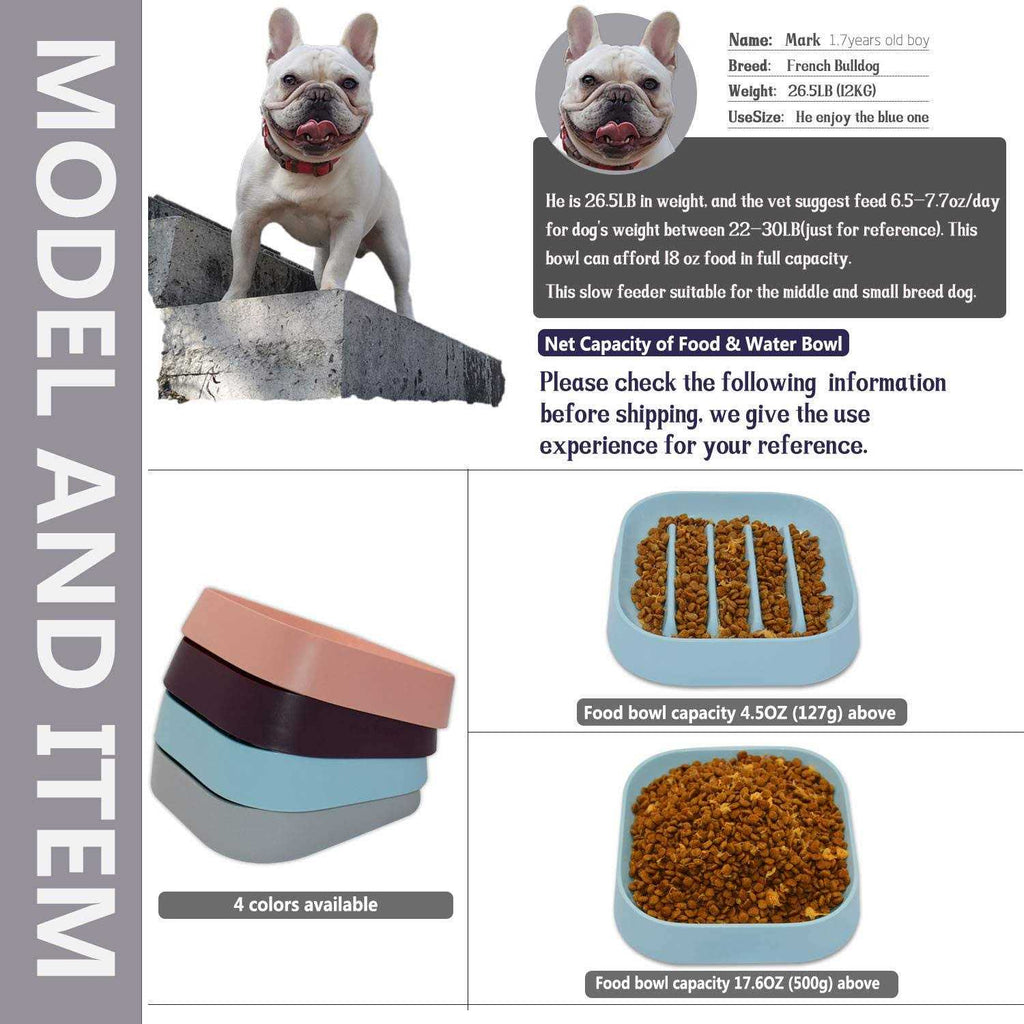 Slow Feeder Dog Bowl with Striped Shape Pattern P135