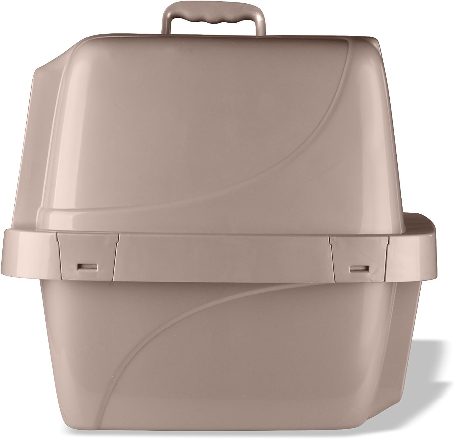 Large Enclosed Sifting Cat Pan with Odor Door, Hooded, Beige T633193