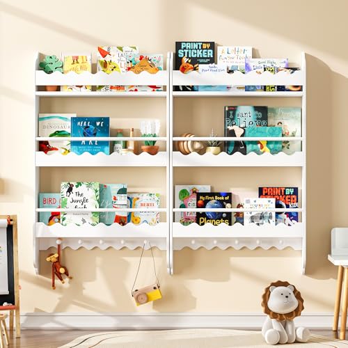 Natural 3-Tier Wall Mounted Kids Bookshelf W3061