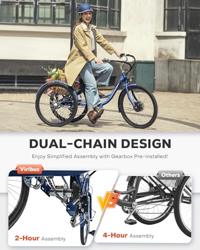 24 & 26 inch 350W 7 Speed Electric Tricycle Z865
