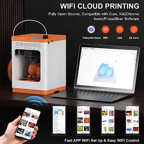 Mini 3D Printer, FDM 3D Printer, Fully Assembled Auto Leveling, Resume Printing, Removable Flexible Magnetic Build Plate Z794734