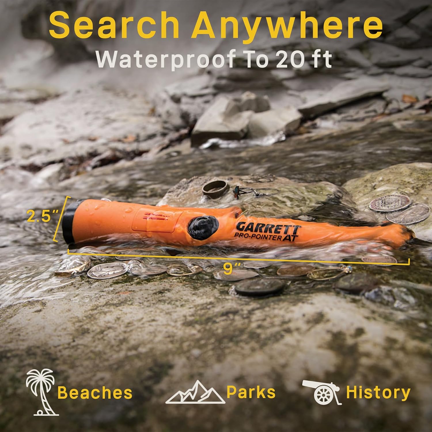 Metal Detector with Waterproof Coil and Carry Bag U655532