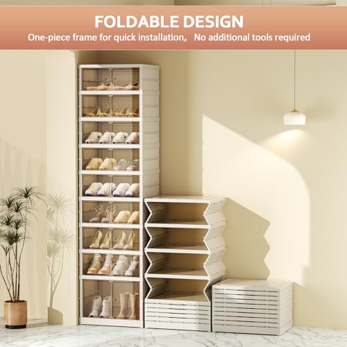 6 Tier 24 Pairs Foldable Plastic Shoe Cabinet Q501351