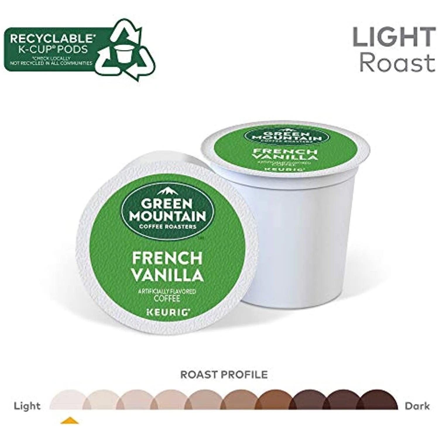 French Vanilla Light Roast Coffee, 72 Count W73273