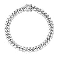 925 Sterling Silver Solid Italian Miami Cuban Link Chain Bracelet P47963