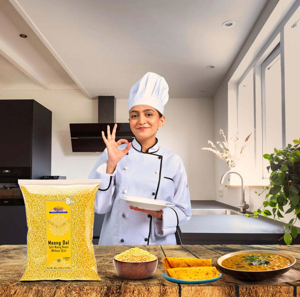 Moong Dal Split Mung Beans Without Skin Lentils 128oz 8lbs 3.63kg Bulk T135