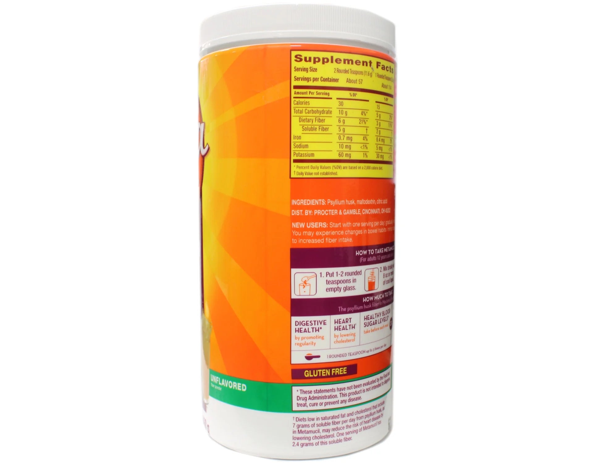 23.3 Ounce Psyllium Fiber Powder, No Sugar, Unflavored Q3706