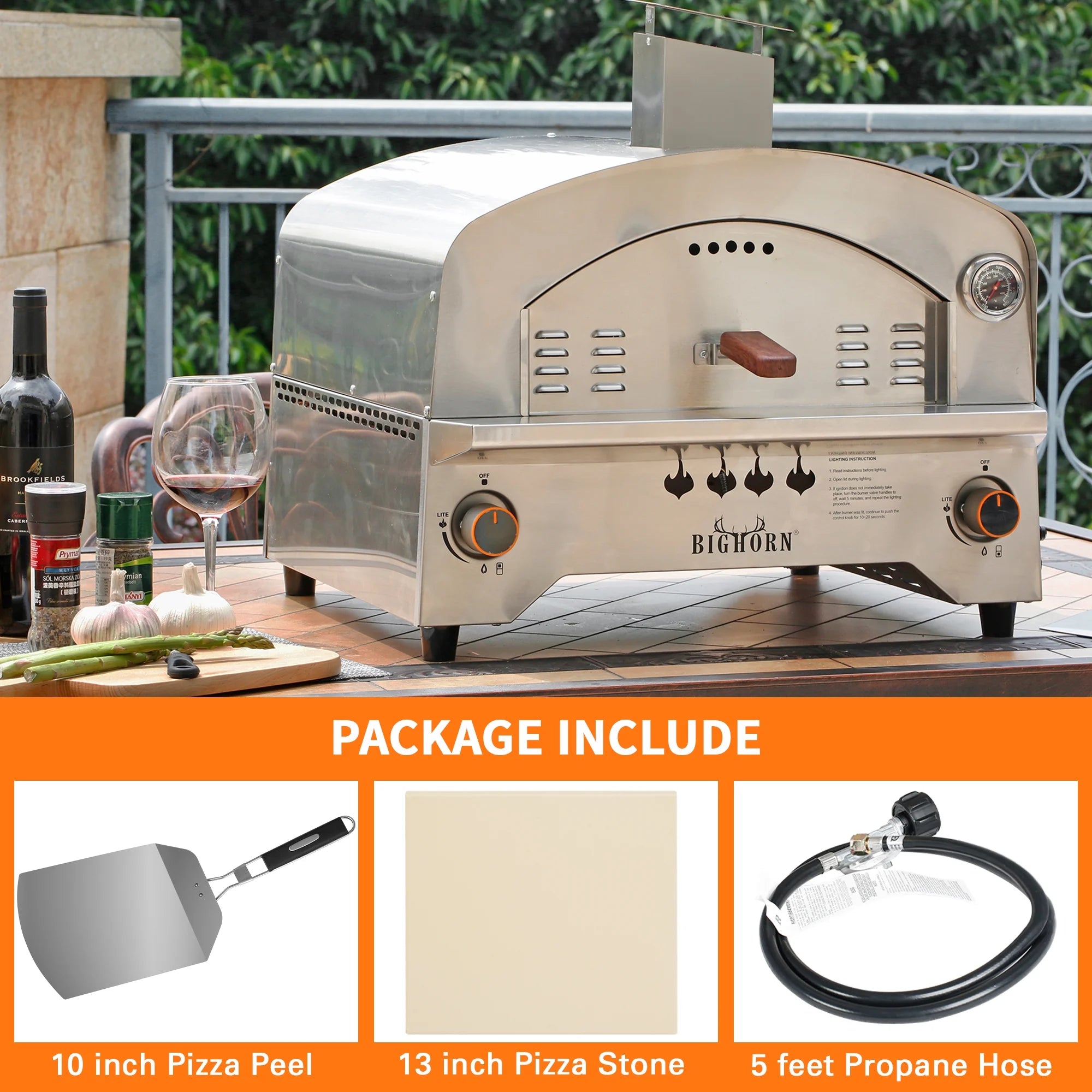Portable Propane Pizza Oven with 13 inch Pizza Stone S84559