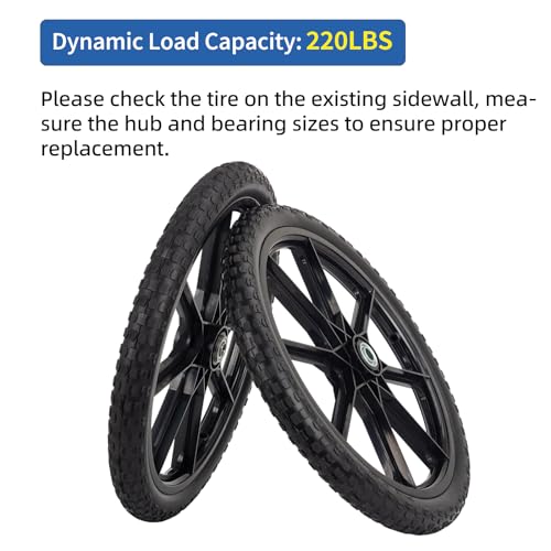 2 Pcs 20" Flat Free Tire and Wheel with 3/4" & 5/8" Bearing V48101