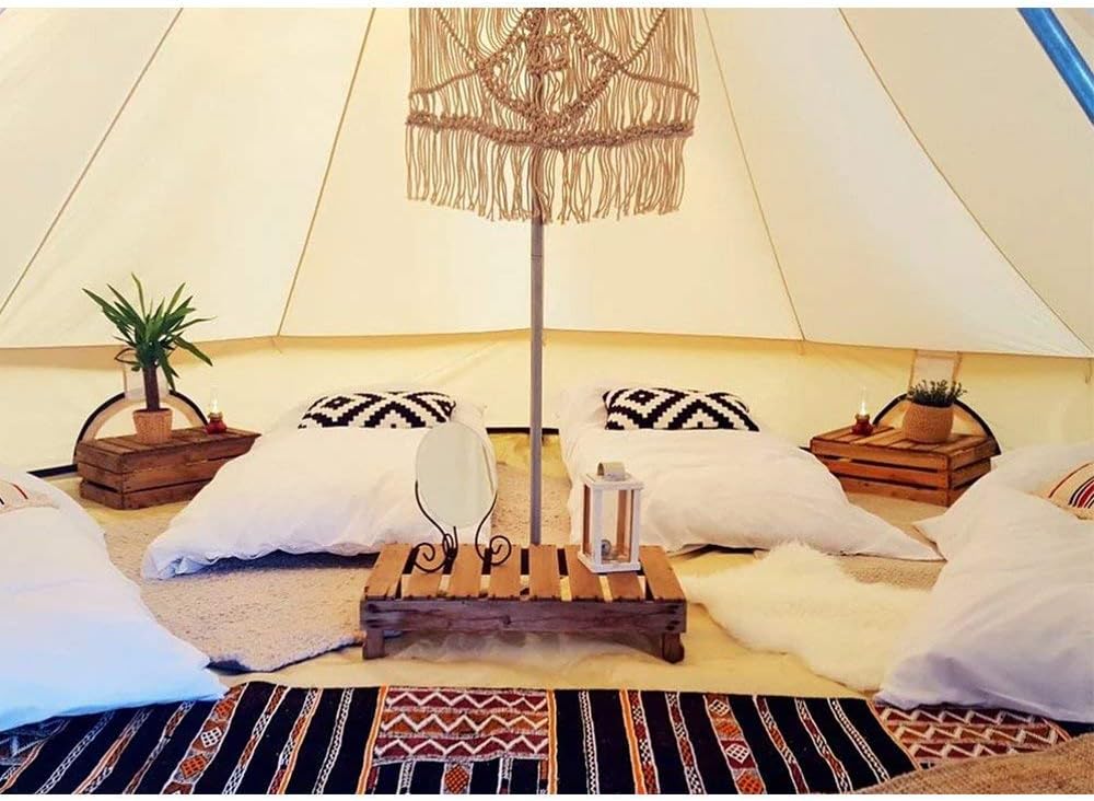 4 Season Cotton Canvas Bell Tent with Stove Jack Hole A239603
