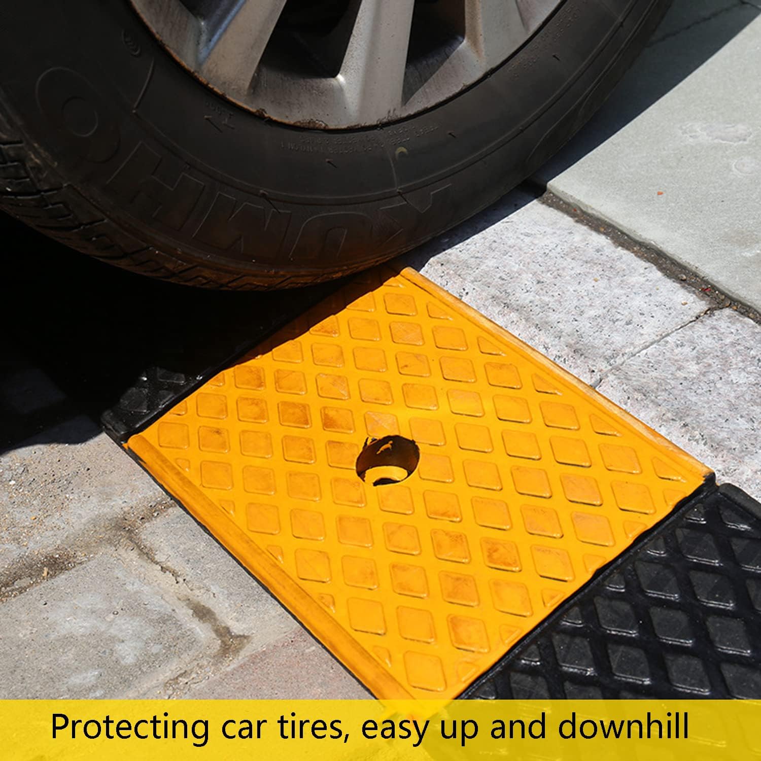 2" Rubber Curb Ramps Heavy Duty Loading Threshold Ramp 39.3x5.9x2 Inch Y428767