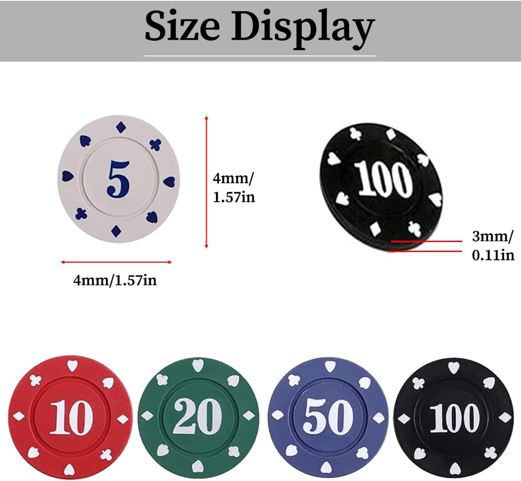 Plastic Poker Chips Set with Holder R55078