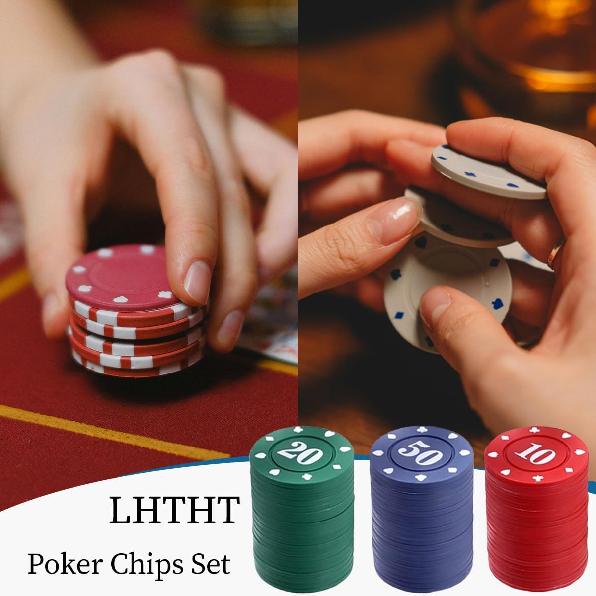Plastic Poker Chips Set with Holder R55078