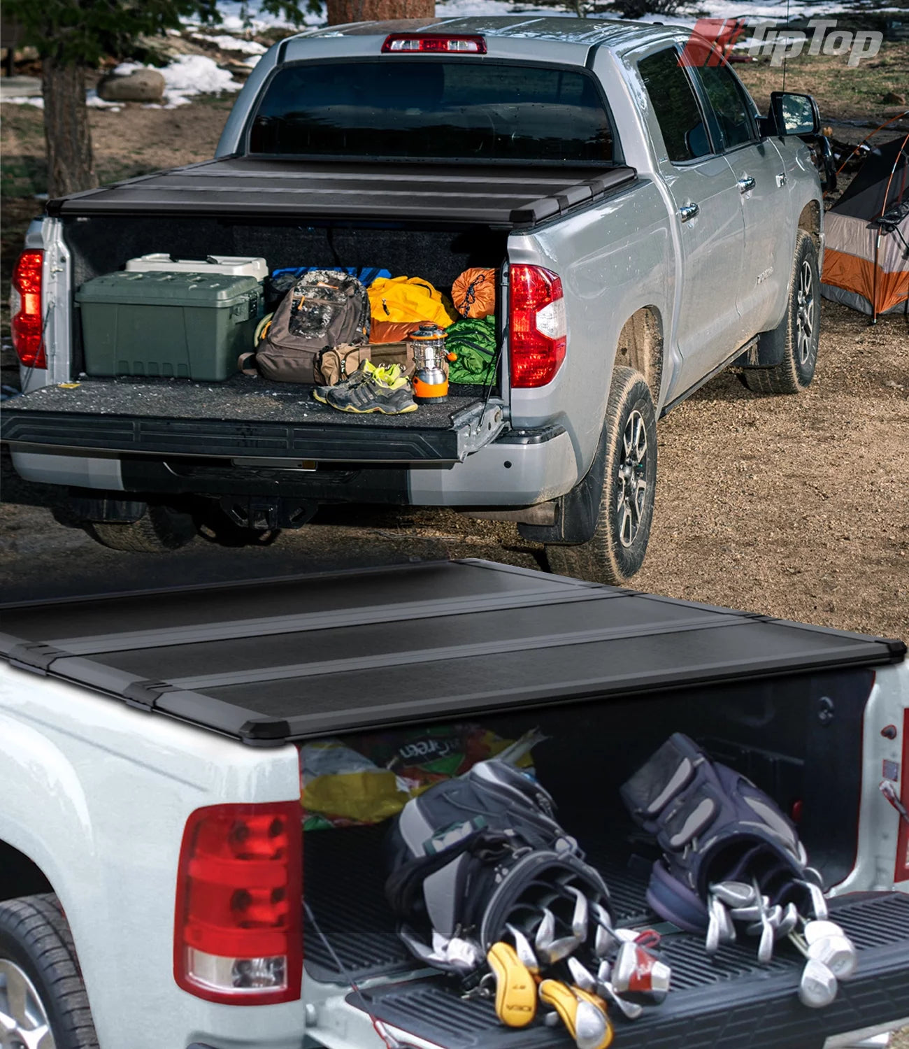 Tri-Fold Hard Tonneau Cover Truck Bed FRP E60032