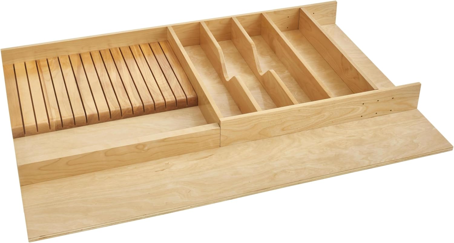 Natural Maple Wood Knife Block Drawer Insert Organizer C443523