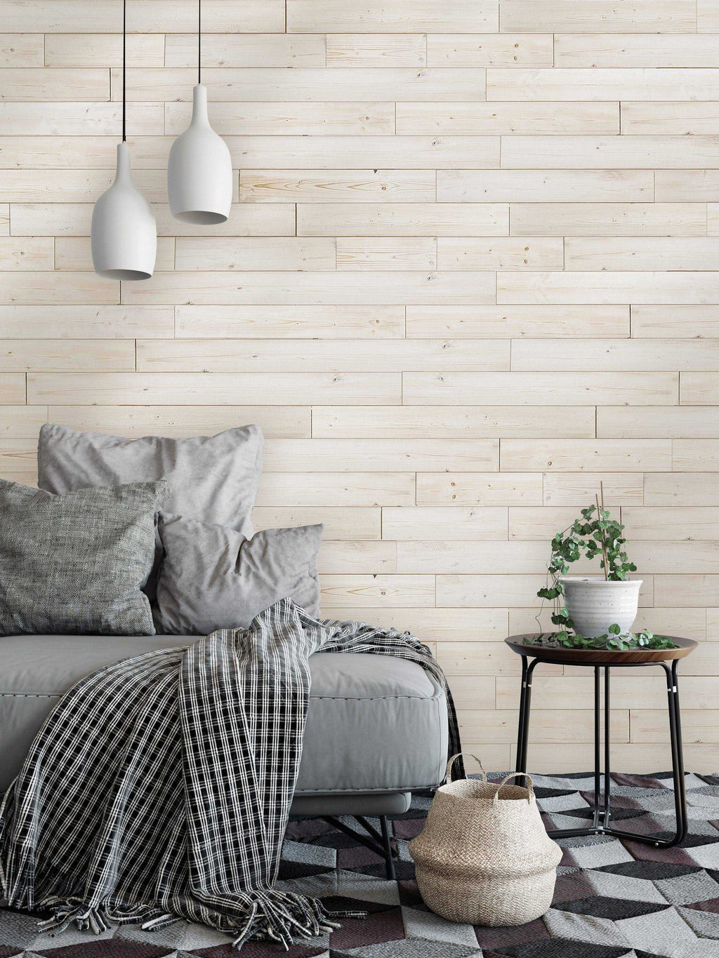 Stained White Pine Shiplap Wall Plank D3436