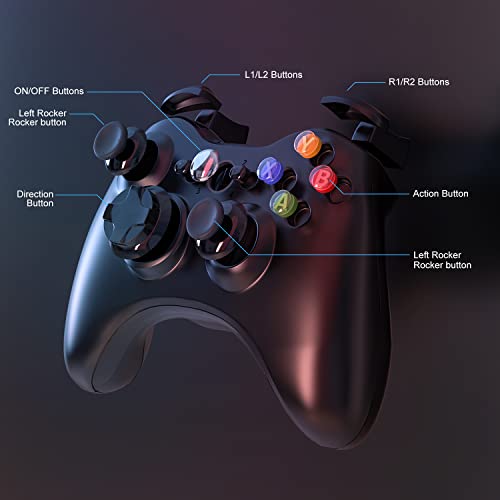 Black Wireless Controller for Xbox 360 S478