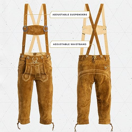 Genuine Leather Light Brown Knee Lederhosen K4161