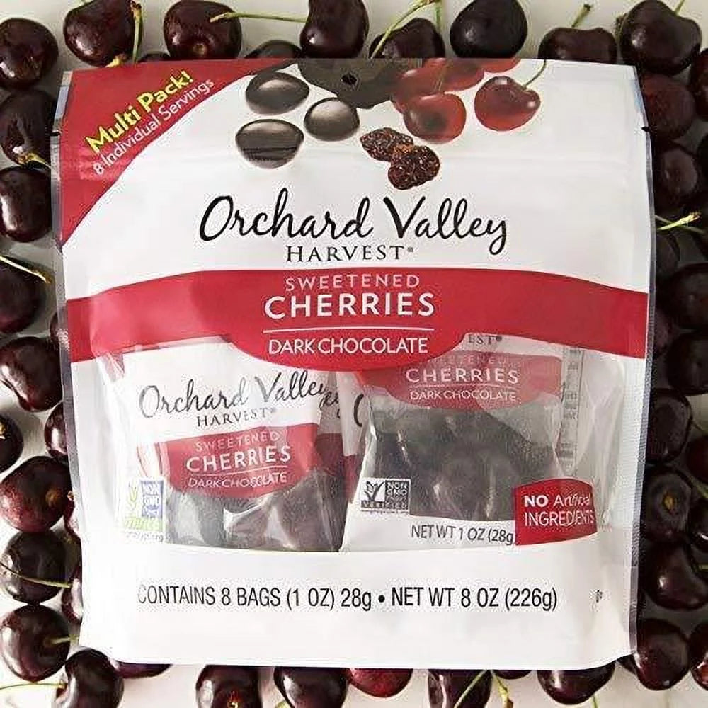 (4 pack) Dark Chocolate Cherries, 1 oz (Pack of 8) Q1263