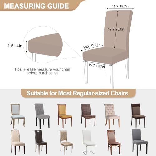 Wine Red Set of 6 Stretch Jacquard Parsons Chair Slipcovers K2973