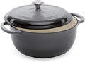 6qt Ceramic Non-Stick Cast Iron Dutch Oven with Enamel Coating, Gray V97189