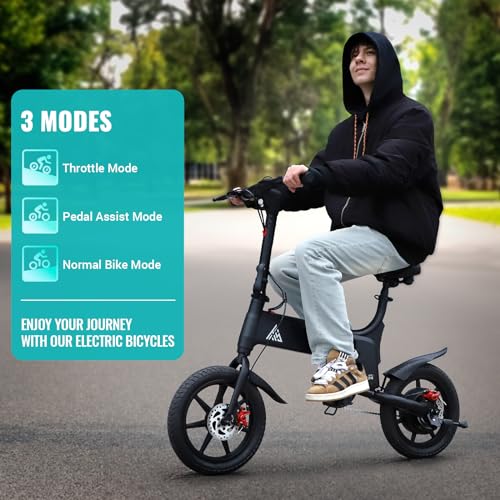 Foldable Electric Bike 14" Pneumatic Tires X539076