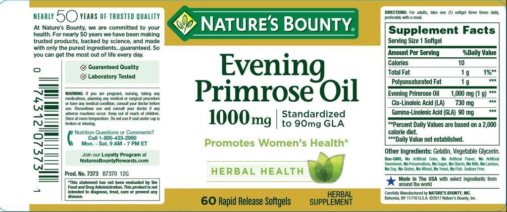 6 Pack Evening Primrose Oil 1000 mg Softgels 60 ea X12875