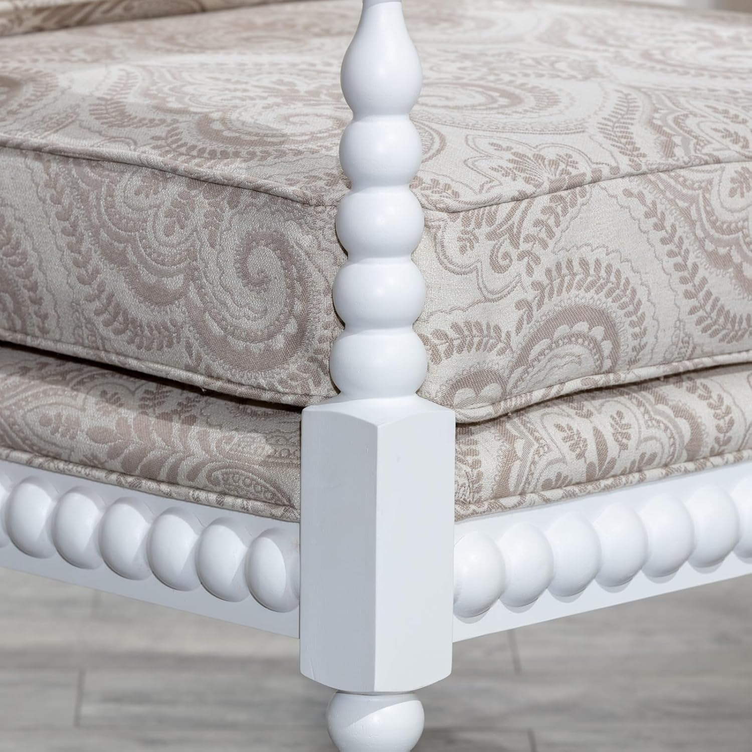 White Fabric Spindle Chair S2146
