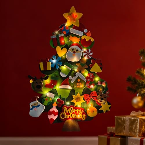 DIY Felt Christmas Tree Kit with Ornaments J939