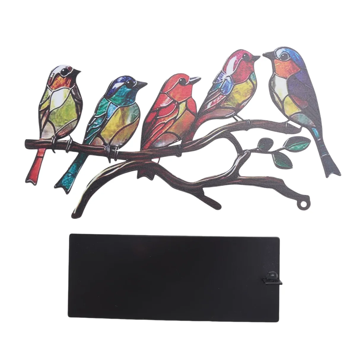 Multicolor Bird Stained Metal Desktop Ornaments O691