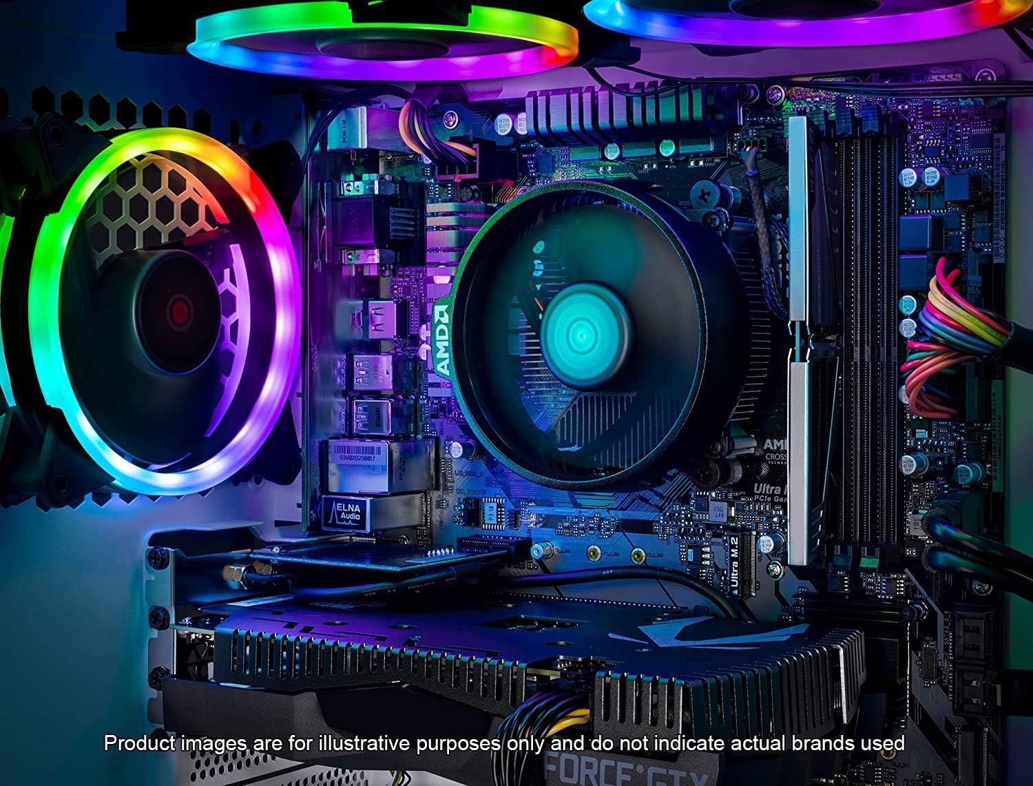 RYZEN 5 2600X 6-Core 3.6 GHz GTX 1660 6G 500GB SSD 16GB DDR4 3000MHz RGB Fans Windows 10 Home Gaming Desktop PC S72095