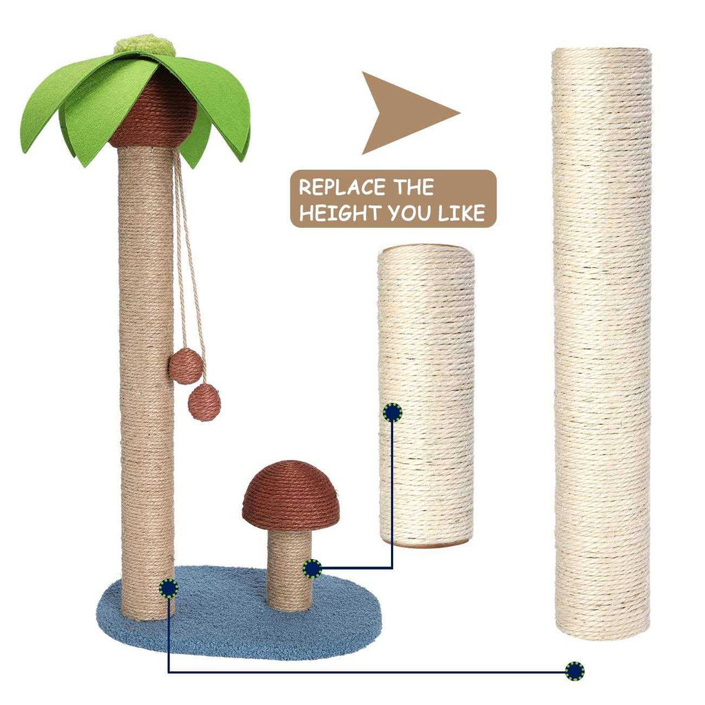 4 Pack Cat Scratching Post Replacement 15.7" 7.9 Natural Sisal Rope Scratcher Posts Refill N8816
