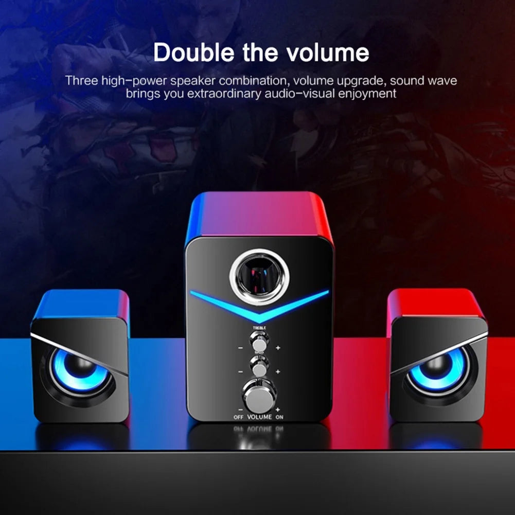 Black USB-Powered 2.1 Mini Multimedia Speakers System, Set of 3 K13874