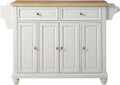 White Full Size Kitchen Island with Solid Granite Top Y1937
