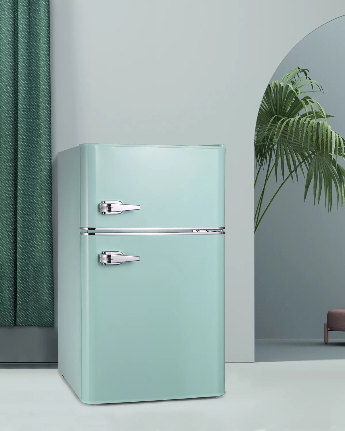Green 3.2 Cu ft Compact Mini Refrigerator with Separate Freezer Q4858