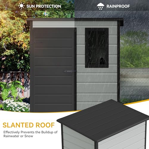 Blue-Gray 5x3 FT Resin Outdoor Storage Shed with Floor X5637