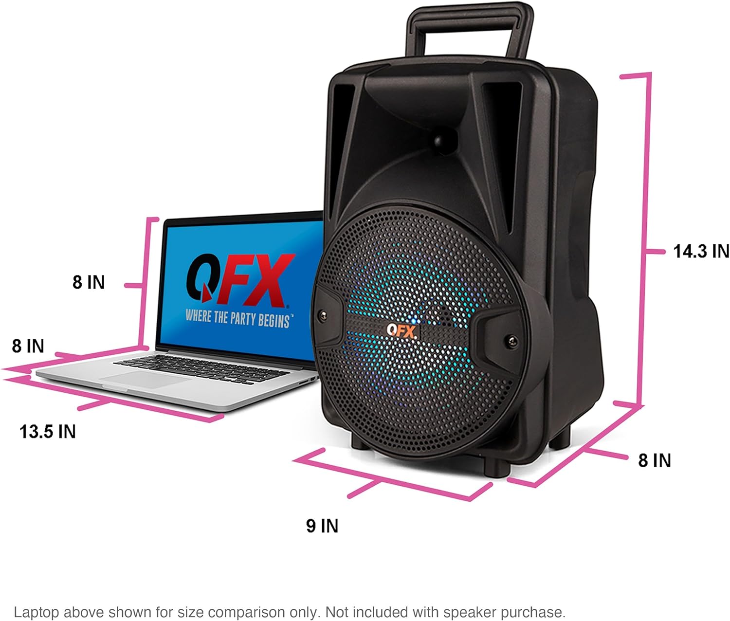 8-Inch TWS Bluetooth Stereo PA System with 2 Speakers, 2 Microphones, 2 Stands, and Remote Control V845807