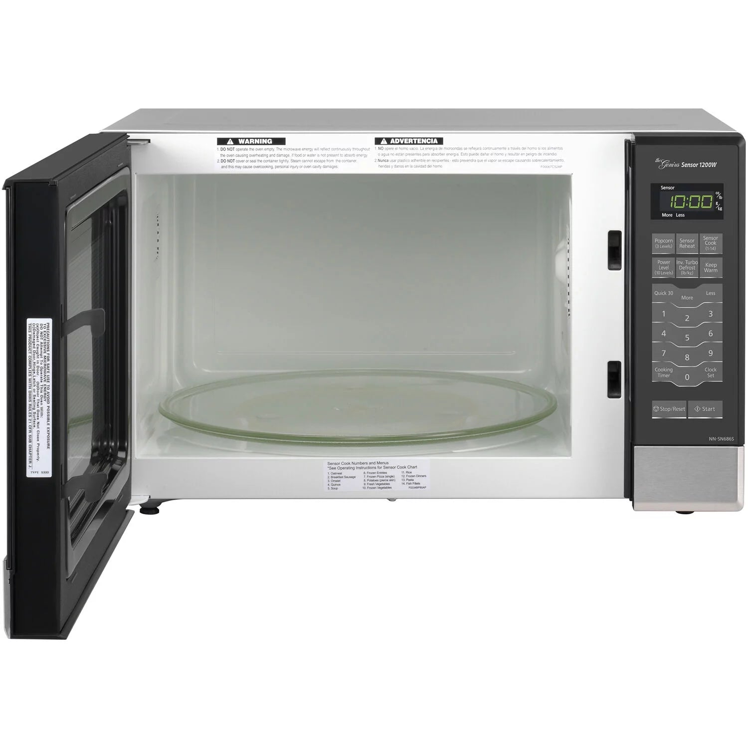 1.2 Cu. Ft. Countertop Built-In Microwave Oven with 1200W Inverter Power N93282