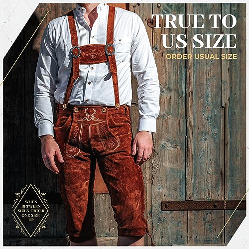Genuine Leather Light Brown Knee Lederhosen K4161